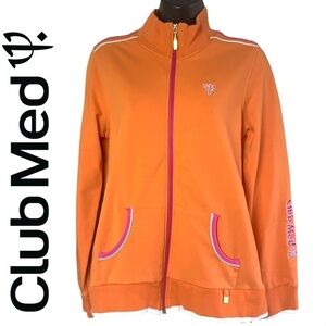 Club Med Hot Orange Cotton Blend Women’s Jacket Size 12